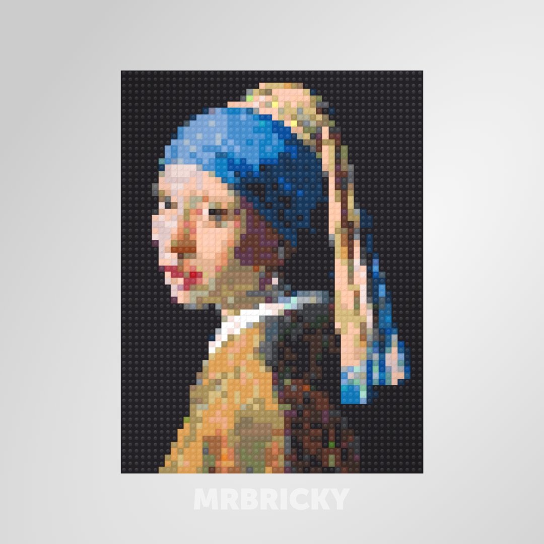 Johannes Vermeer - Meisje met de Parel - Bouwsteentjes display