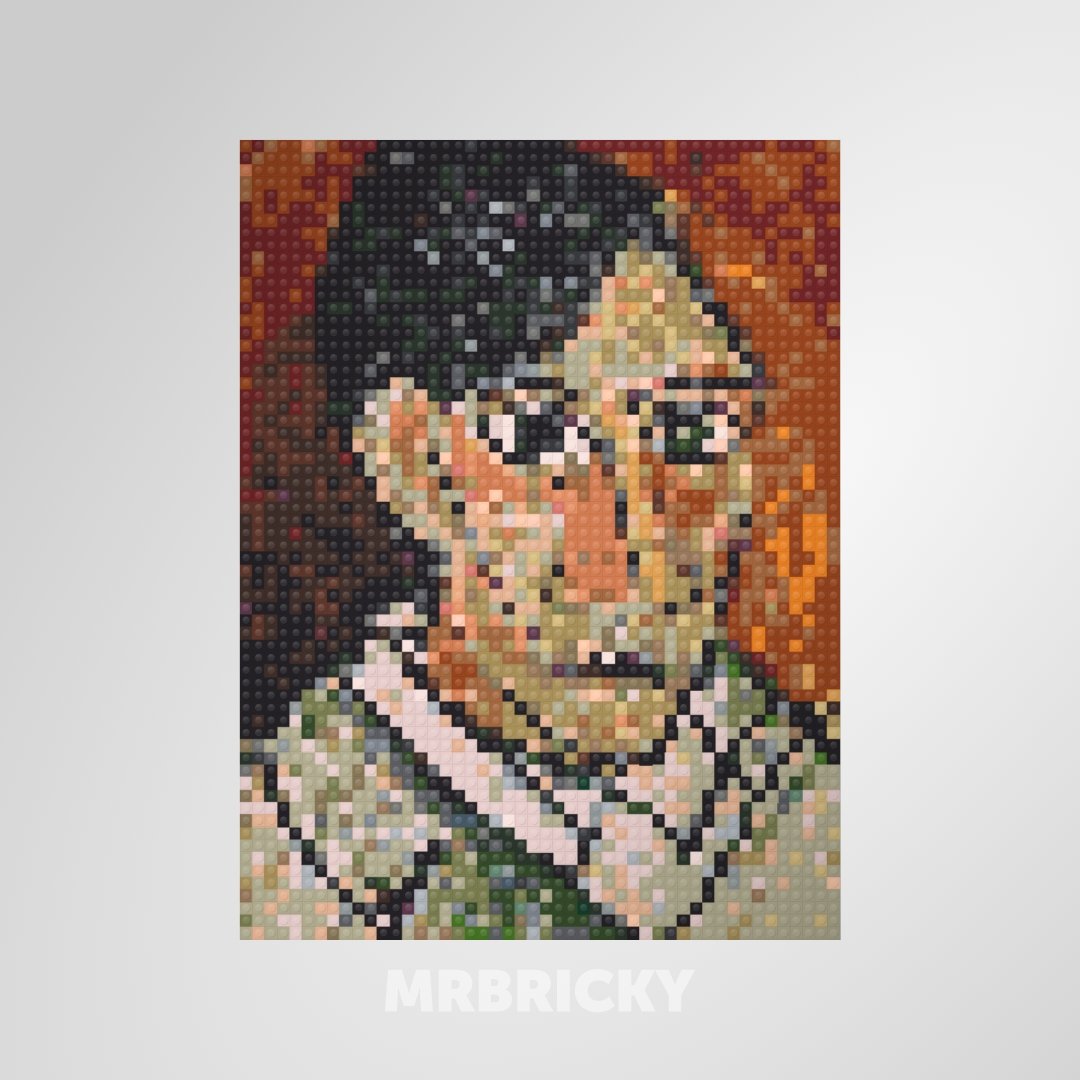 Picasso - Zelfportret - Bouwsteentjes display