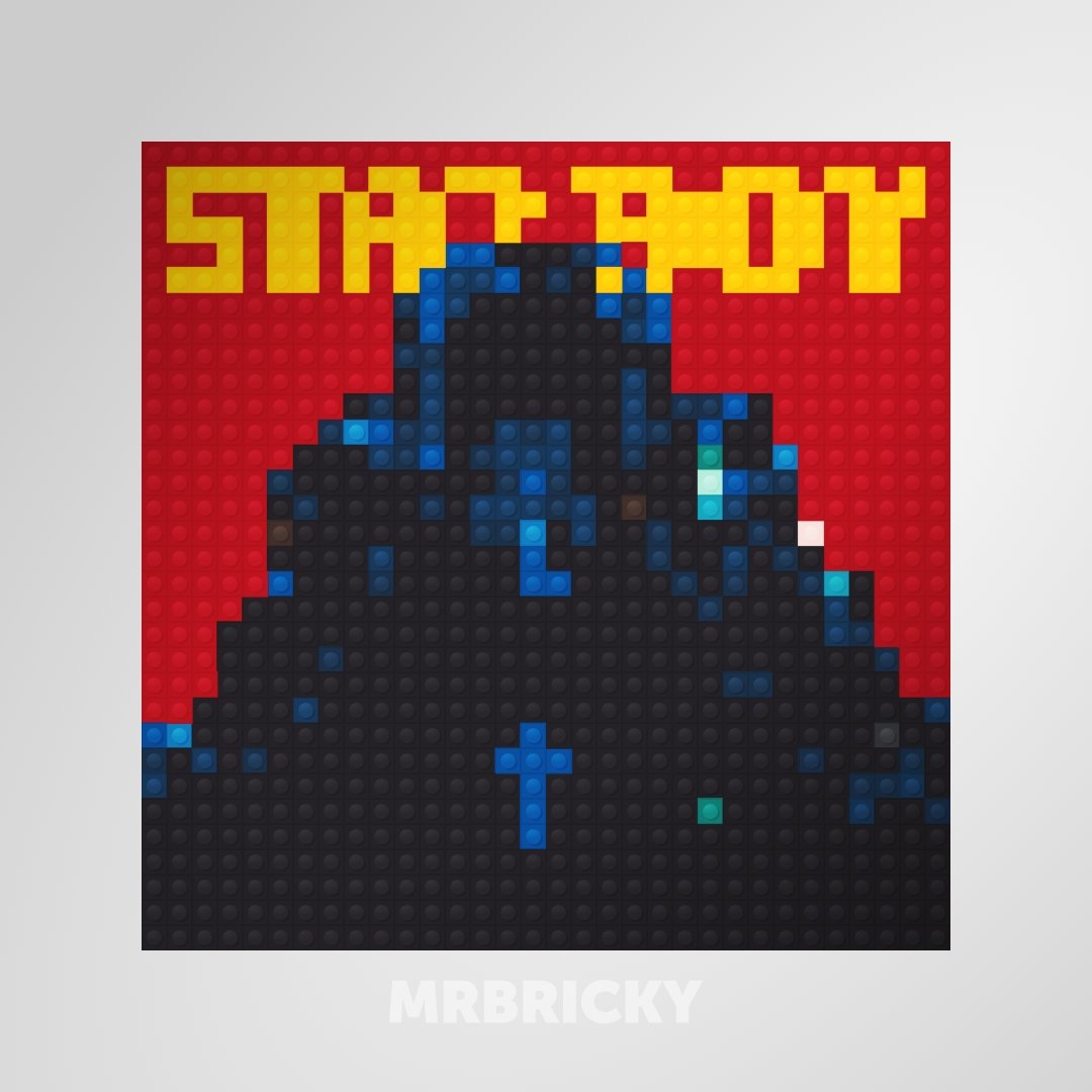 The Weeknd - Star Boy - Bouwsteentjes mozaïek vinyl album cover